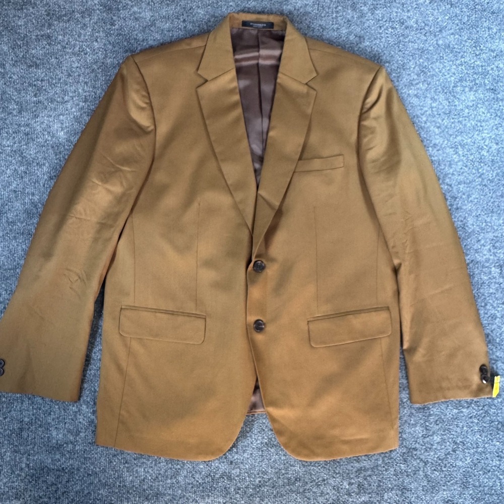 STUDIOSUITS Brown Suit Jacket 47R 47" Chest Solid 2-Button Notch - Hand Crafted